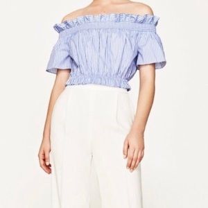 Zara off the shoulder crop top